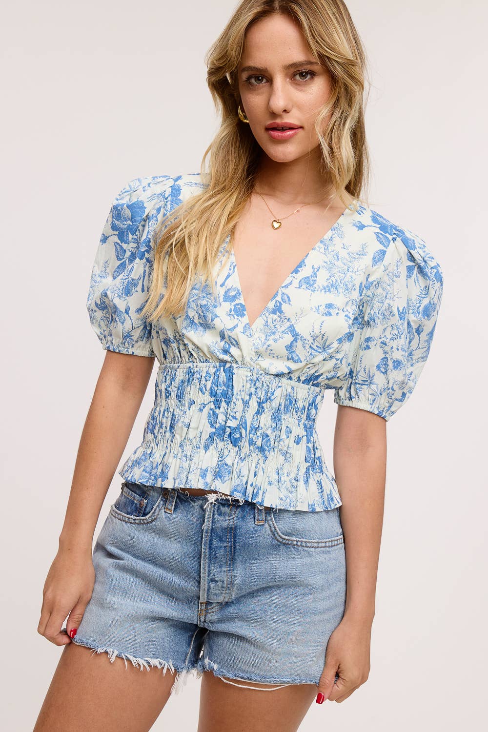 Toile Wells Puff Sleeve Blouse
