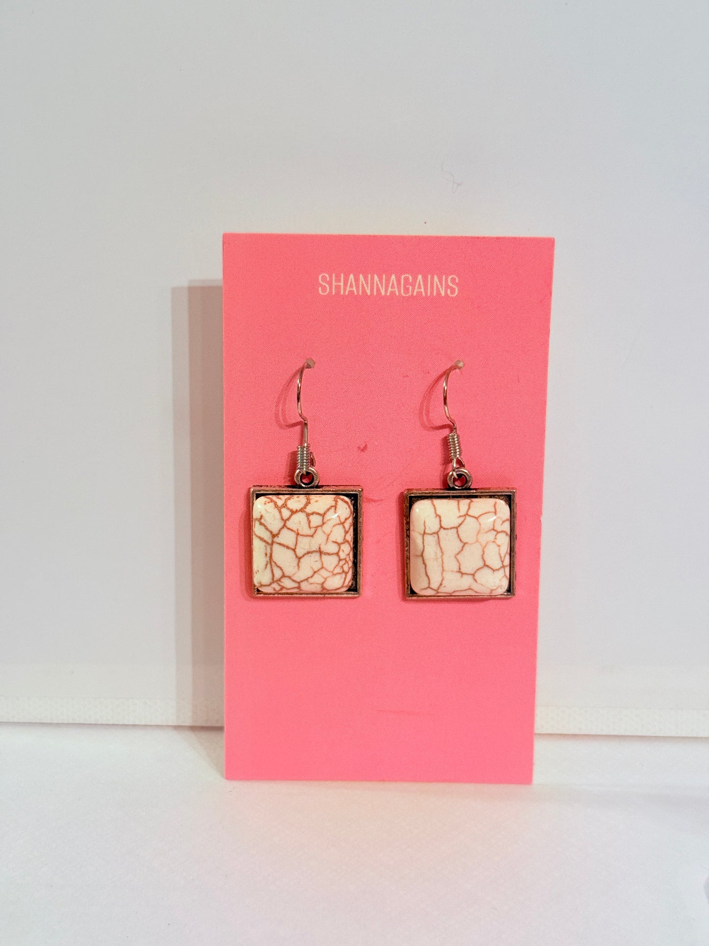 Cream Marble Earrings