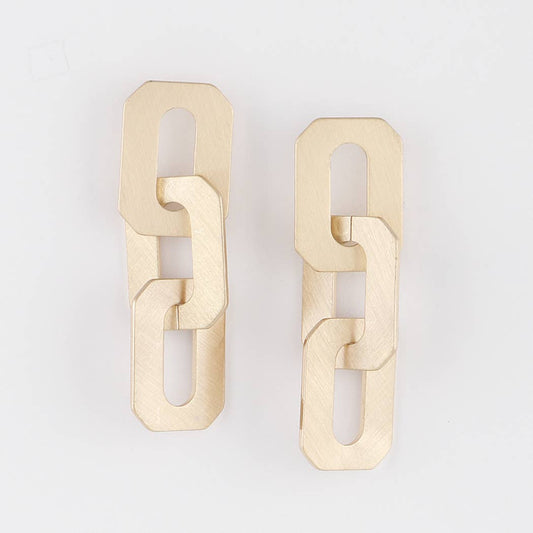 Gold Bulky Link Chain Drop Earrings