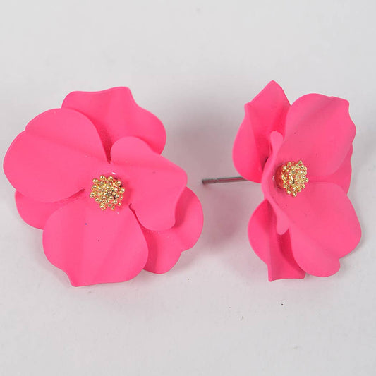 Pink Flower Studs