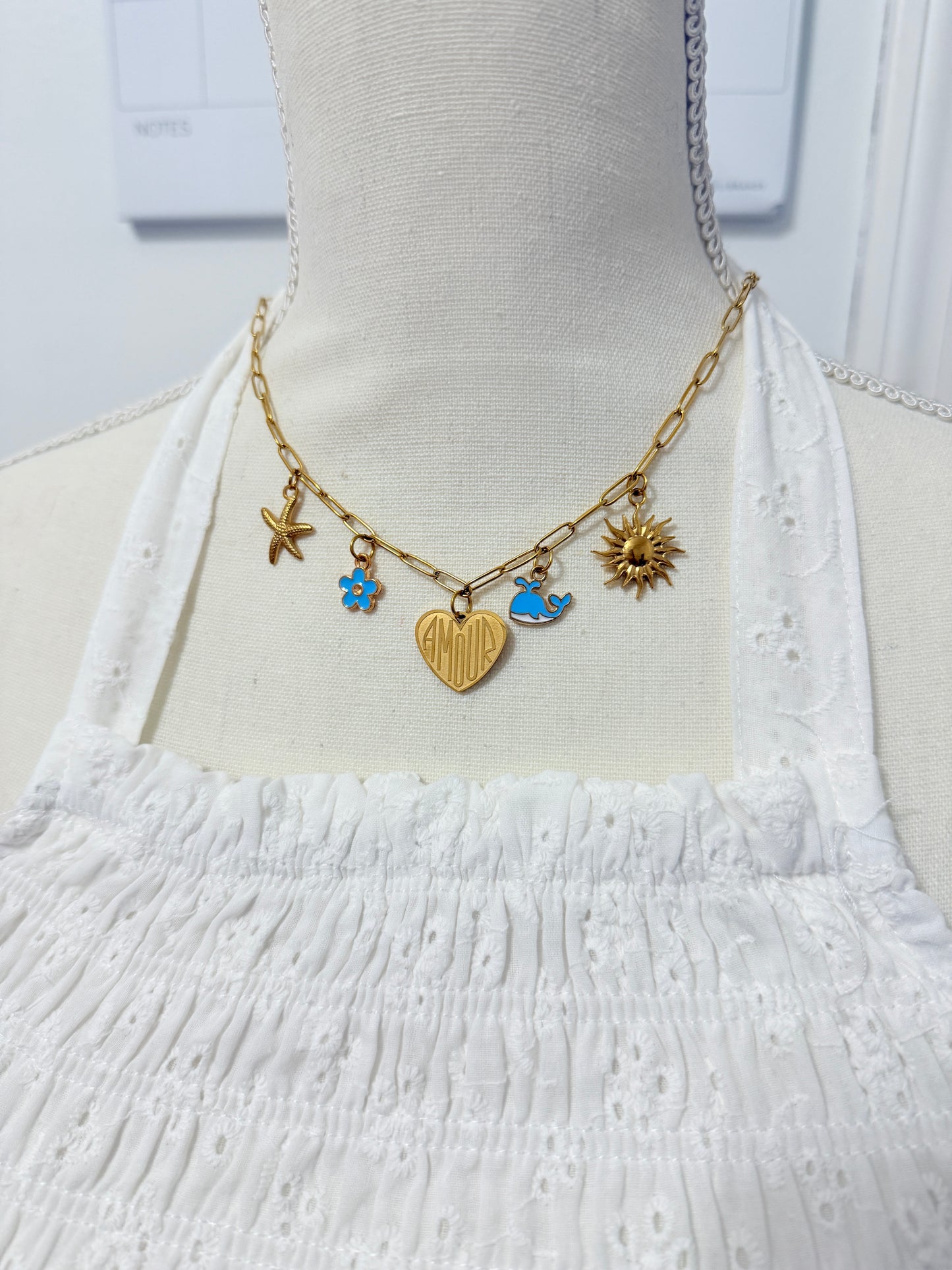 Ocean Theme Charm Necklace