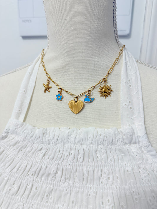 Ocean Theme Charm Necklace