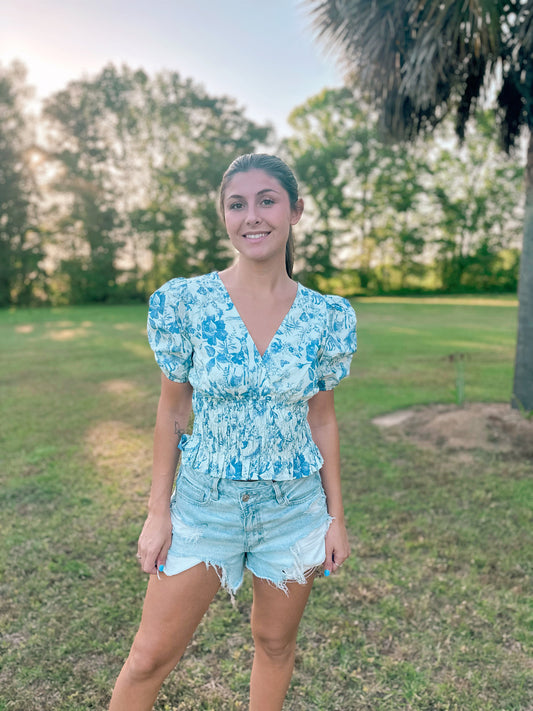Toile Wells Puff Sleeve Blouse
